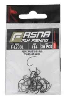 Fasna F-120BL Standard Wire Klinkhammer/Larva Hooks 30pc