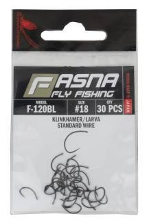 Fasna F-120BL Standard Wire Klinkhammer/Larva Hooks 30pc