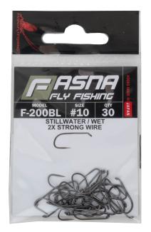 Fasna F-200BL 2X Strong Wire Straight Point Stillwater/Wet Hooks 30pc