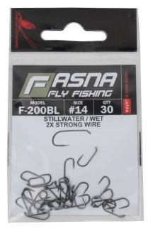 Fasna F-200BL 2X Strong Wire Straight Point Stillwater/Wet Hooks 30pc