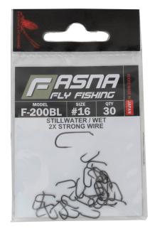 Fasna F-200BL 2X Strong Wire Straight Point Stillwater/Wet Hooks 30pc
