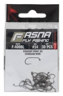 Fasna F-400BL Standard Wire Straight Point Jig Hooks 30pc