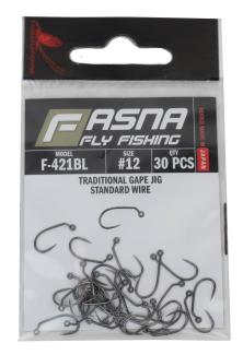 Fasna F-421BL Traditional Gape Jig Hooks 30pc