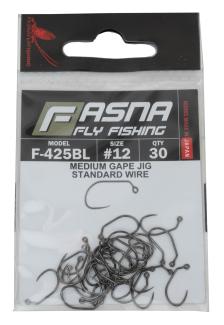 Fasna F-425BL Standard Wire Medium Gape Jig Hooks 30pc
