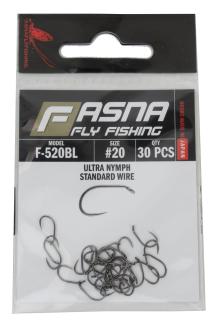 Fasna F-520BL Standard Wire Ultra Nymph Hooks 30pc