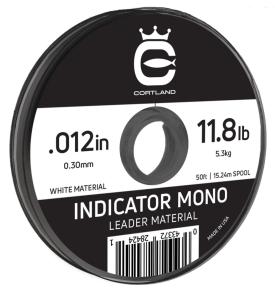 Cortland Indicator Mono Leader Material White 50 ft 