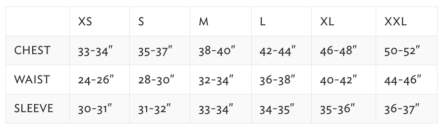 Size chart